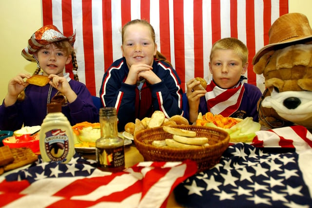 An American breakfast for these pupils at Grange Primary School in 2003.