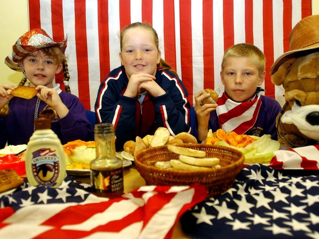 An American breakfast for these pupils at Grange Primary School in 2003.