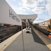 Ongoing work at Hartlepool Railway Station to restore its second platform to use.