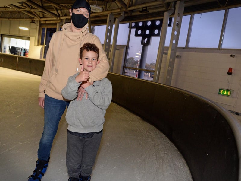 Lauren Lancaster and Stanley Lancaster, seven, of Doncaster, pictured.