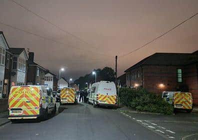 Police in Kendal Road, Hartlepool, last week on an evening when officers and members of the public were allegedly pelted with eggs and other items.