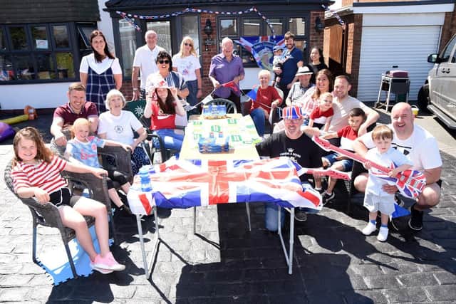 Kesteven Road residents enjoy a sun drenched Jubilee street party. Picture: Ian McClelland.