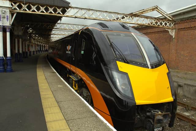 A Grand Central train at Hartlepool station.