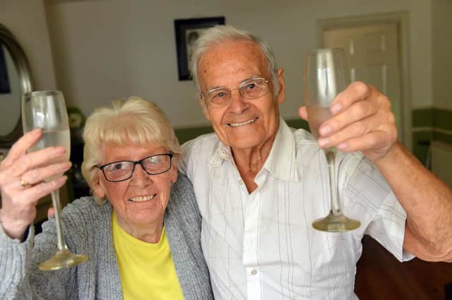 Congratulations! Edith and Terry Martin are celebrating their Diamond Wedding anniversary.