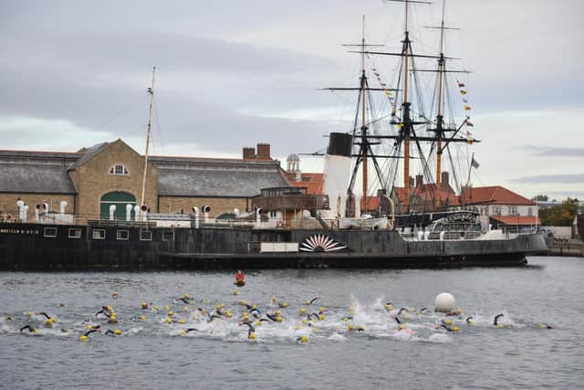 Hartlepool Big Lime Triathlon takes place around the marina and along the promenade.