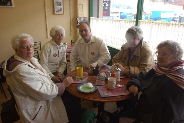 These locals are enjoying some down time at The Headland Cafe in 2005.