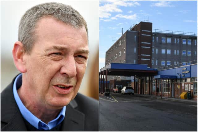 Hartlepool MP Mike Hill and the University Hospital of Hartlepool.