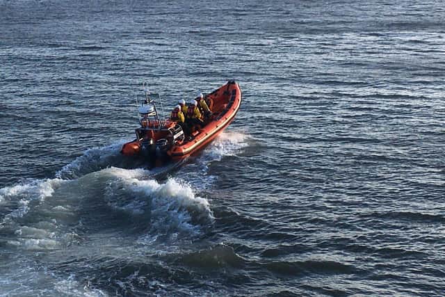 Hartlepool RNLI inshore lifeboat Solihull launches to take part in the search. Picture by Tom Collins.