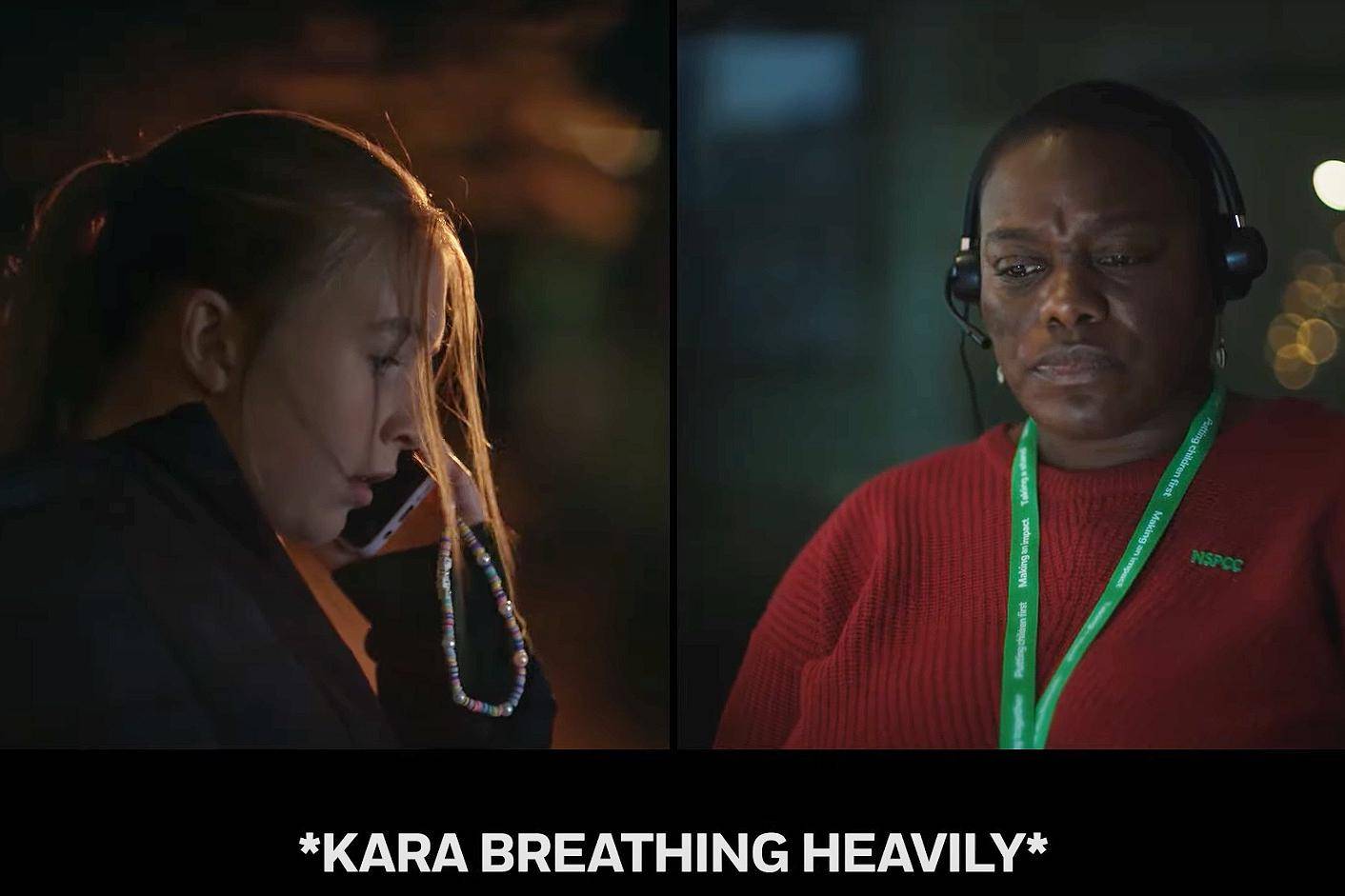 A scene from Childline's Christmas television advert, which has been based on real calls to the service's counsellors.