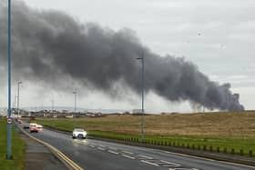 The view of the smoke coming from Seaton Meadows landfill site visible on Coronation Drive, Seaton Carew. Picture by FRANK REID