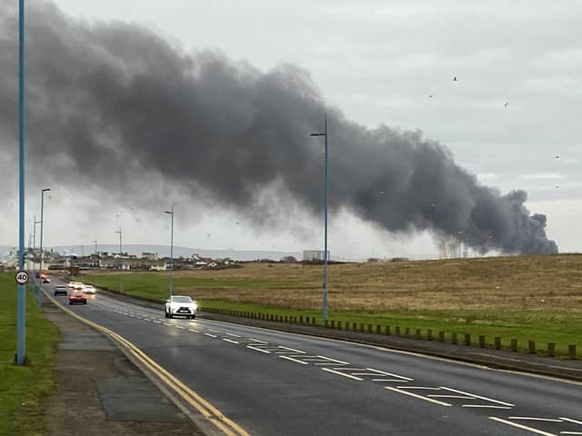 The view of the smoke coming from Seaton Meadows landfill site visible on Coronation Drive, Seaton Carew. Picture by FRANK REID