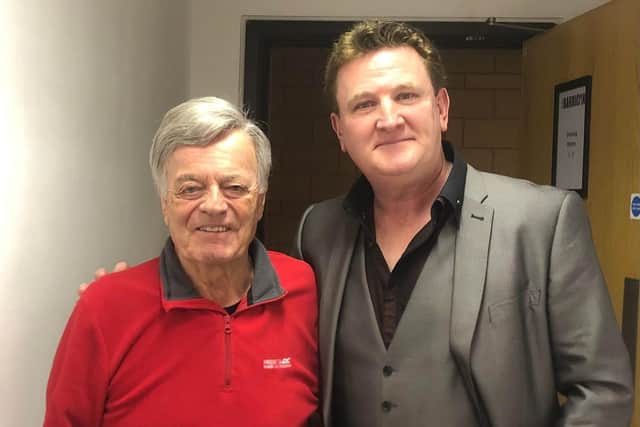 BBC Radio Tees presenter, Paul 'Goffy' Gough (right) with radio DJ, Tony Blackburn.