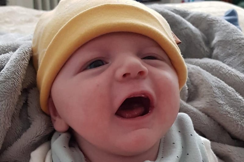 Belle Clarke Dunning shared this photo of her son learning to smile.