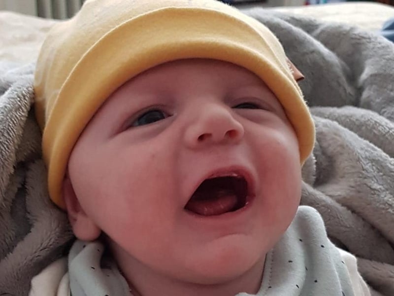 Belle Clarke Dunning shared this photo of her son learning to smile.