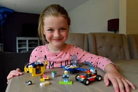 Alice Brash (6) with some of the family's Lego sets. Picture by FRANK REID