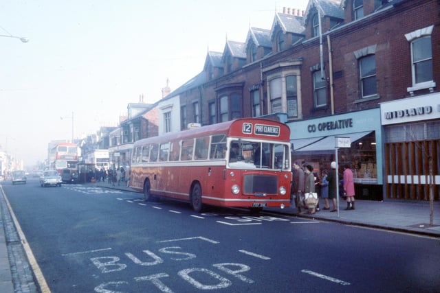 An early 1970s view of York Road showing the no 6 Hartlepool Corporation Transport bus to Port Clarence.