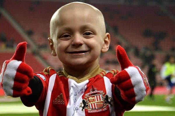 A cheery Bradley Lowery sports Sunderland colours. The Foundation was set up in his memory and you can find out more about its work and how to support it by visiting https://bradleyloweryfoundation.com/