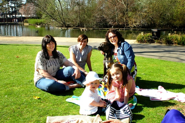 Having fun in the sun in Ward Jackson Park in 2012 were (from left) Mary Winship, Evelyn Grainger and Donna Hann with youngsters Lilly Mae Booth, and Hope Carter. You can show your appreciation of Hartlepool's parks during Love Parks Week from July 29.