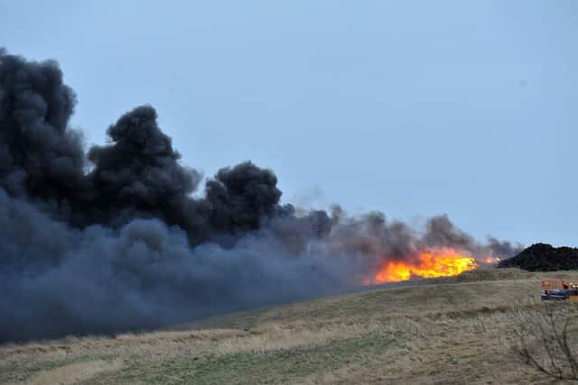 The scene of the fire at Seaton Meadows landfill site, off Brenda Road, Hartlepool. Picture by FRANK REID.