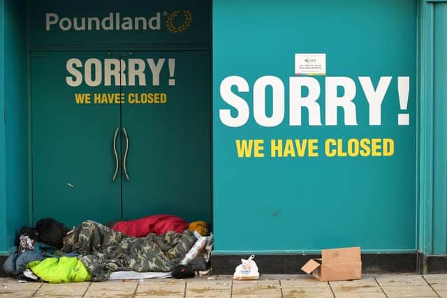 A homeless man in Hartlepool was given emergency accommodation thanks to the efforts of key figures in the town. (Photo by OLI SCARFF/AFP via Getty Images)