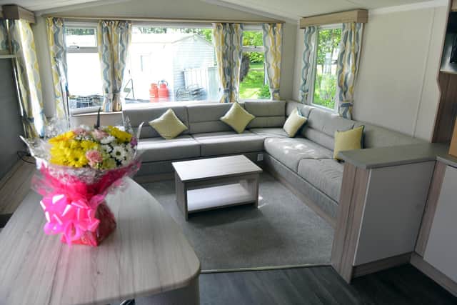 Inside one of the new caravans for the families of Hartlepool Carers.