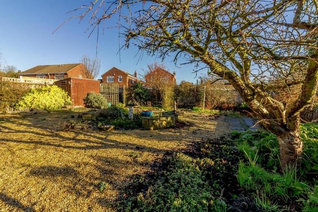 This image demonstrates how large the rear garden is. In the background, you can spot a shed.