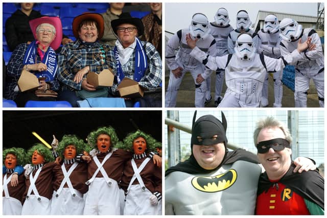 Just some of our images of Poolies in fancy dress at the final away games in previous seasons.