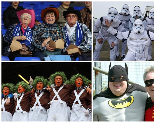Just some of our images of Poolies in fancy dress at the final away games in previous seasons.