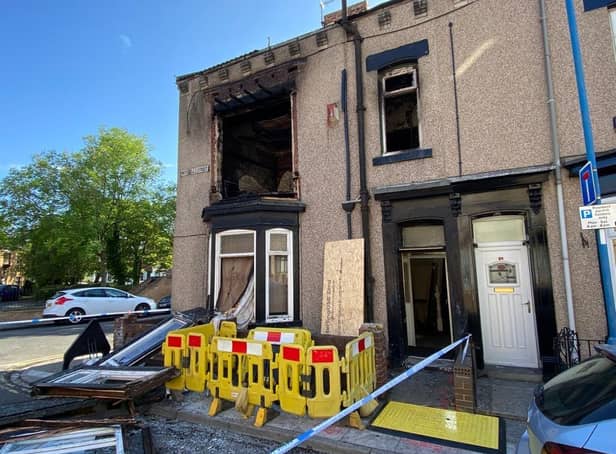 The aftermath of the house fire in Mitchell Street, Hartlepool.