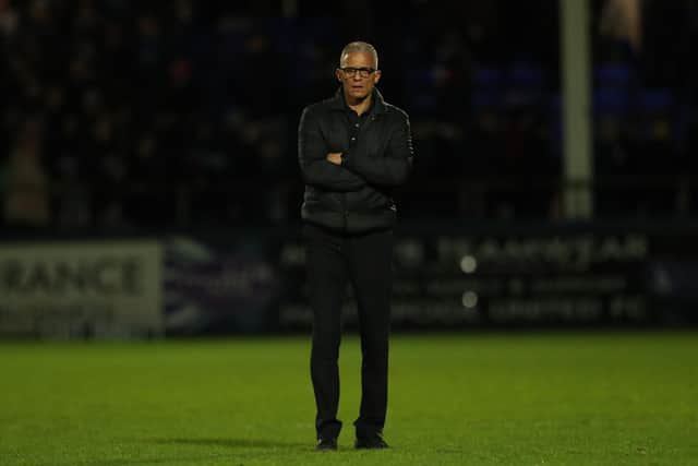 Hartlepool United manager Keith Curle left angered by Stockport County defeat. (Credit: Mark Fletcher | MI News)
