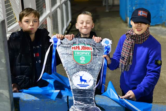 These young Hartlepool fans were up for the cup. Picture by FRANK REID
