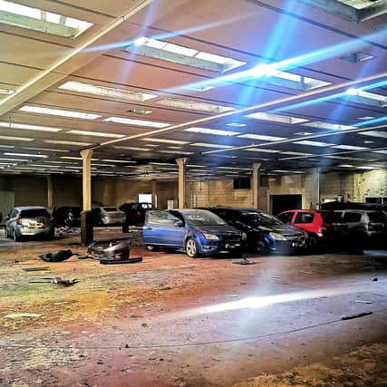 A 'car graveyard' at a former Co-op warehouse in Sheffield (pic: Lost Places & Forgotten Faces)