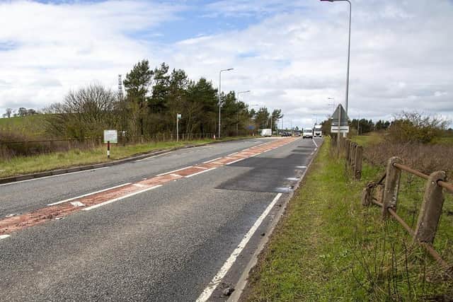 A179 as seen in April 2023 after the pothole was filled in January 2023.