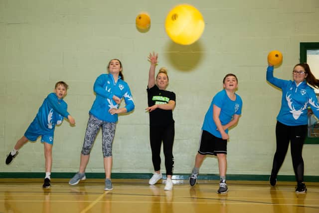 Any Tinkler takes part in a dodgeball session with Hartlepool Mavericks for Made By Sport.