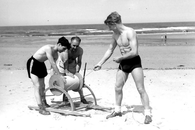 Lifeguards on Seaton beach were testing their safety equipment in this 1950s picture. Photo: Hartlepool Museum Service.