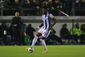 Rollin Menayese is set to miss the rest of the season for Hartlepool United. (Credit: Mark Fletcher | MI News)