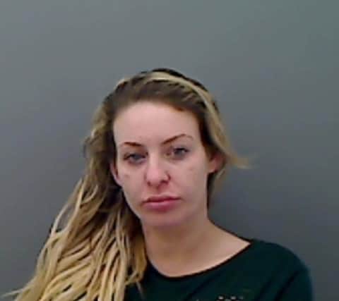 The court heard Carly Harrison, pictured, scratched the victim and bit him.