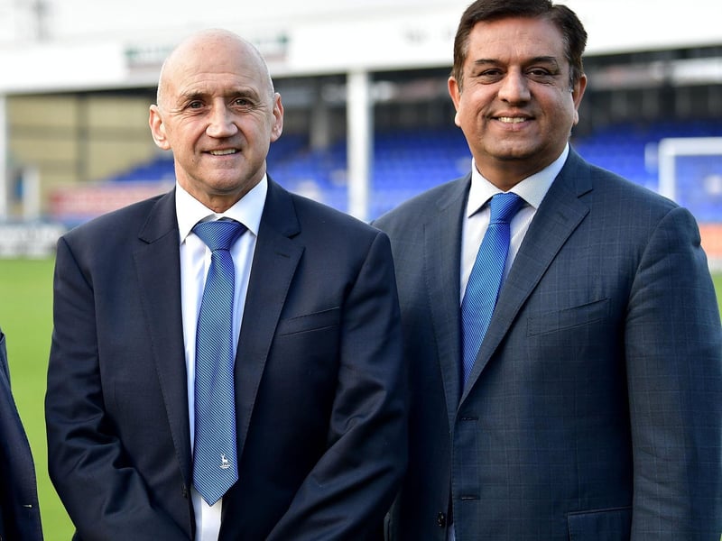 Money, pictured left with chairman Raj Singh, had a record from December 2018-January 2019 which read as: two wins, two draws and four defeats.