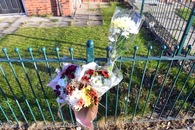 A number of floral tributes were left at the scene on Wednesday (January 5).