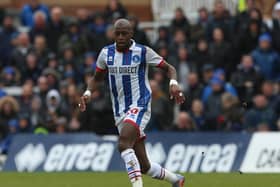 Mohamad Sylla's Hartlepool United contract situation has been explained. The French midfielder returned to action against Stevenage (above) on Easter Monday (Photo: Mark Fletcher | MI News)