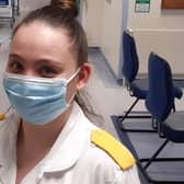 Michelle, 20, a second year student nurse on placement at the University Hospital of Hartlepool is urging 19-30 years-olds like her to get their vaccine.