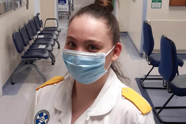 Michelle, 20, a second year student nurse on placement at the University Hospital of Hartlepool is urging 19-30 years-olds like her to get their vaccine.