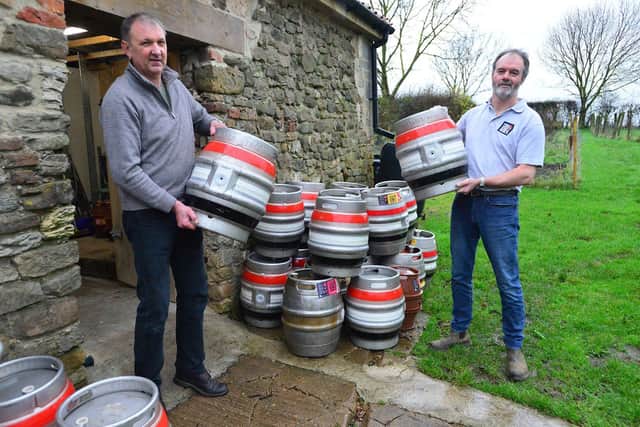 The pair are delivering bottles and mini kegs of their beer across Teesside and parts of County Durham in the build up to Christmas.