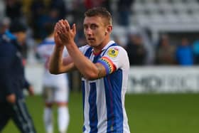 David Ferguson is one of few Hartlepool United players who remain from their promotion winning season. (Credit: Michael Driver | MI News)