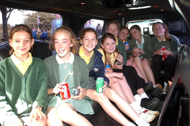These pupils were loving their limo journey on the last day at Fens Primary School in 2004. Recognise anyone?