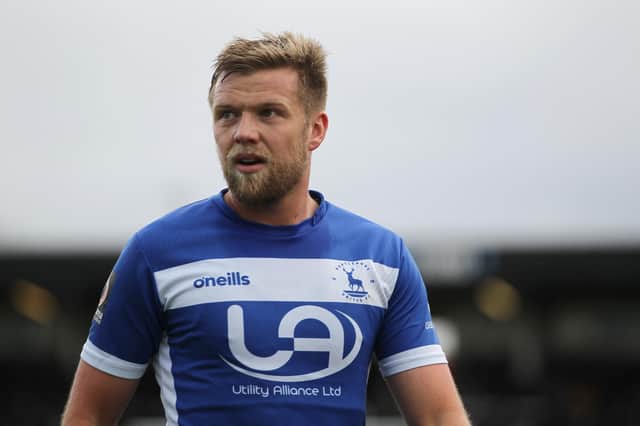 Nicky Featherstone of Hartlepool United during the Vanarama National League match between Hartlepool United and Notts County at Victoria Park, Hartlepool on Saturday 22nd February 2020. (Credit: Mark Fletcher | MI News)