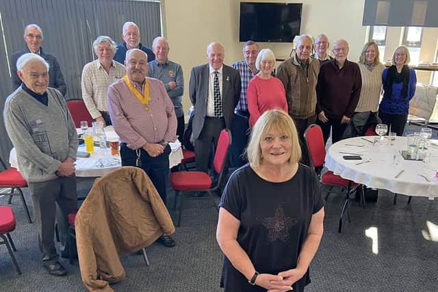 Hartlepool Rotary Club President Jane Tilley and members at their monthly meeting as they celebrate their 100th Birthday. Picture by FRANK REID