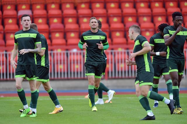 Gary Liddle warming up during pre-season. Picture by FRANK REID