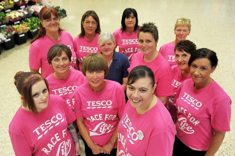 Tesco in Hartlepool has a proud tradition of staff entering Race For Life for Cancer Research every year. Pictures in 2016 was Selina Wilson (front right) with fellow runners. Picture by FRNK REID