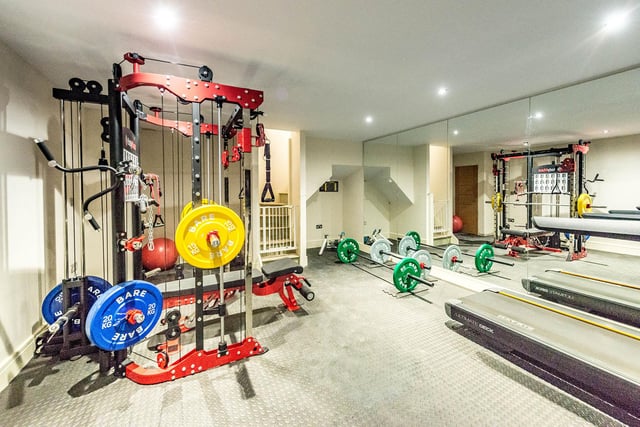 The mirrored gym can be found on the lower ground floor.